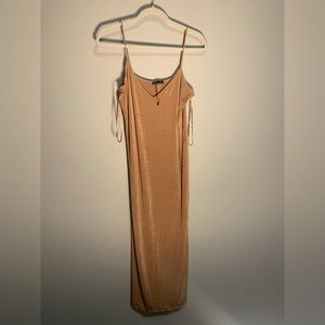 ZARA Nude Pink Slip-On Dress with V-neck💗🎀 Dusty Rose